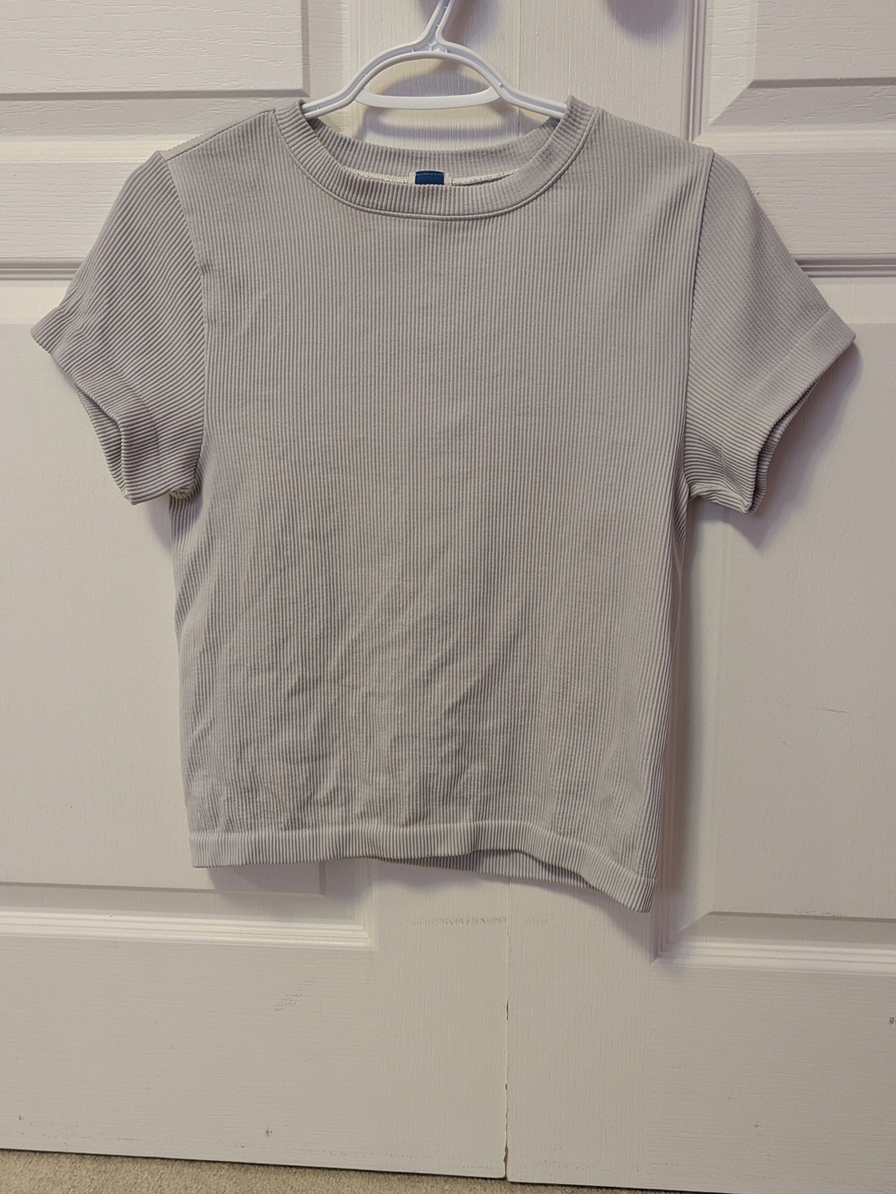Old Navy Ribbed Short Sleeve Tee - Light Gray